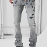 Super Skinny Stacked Forbidden Fruit Denim (Cement Wash)