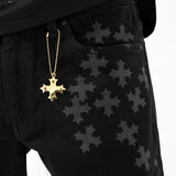 Super Skinny Stacked Forbidden Fruit Denim (Black)