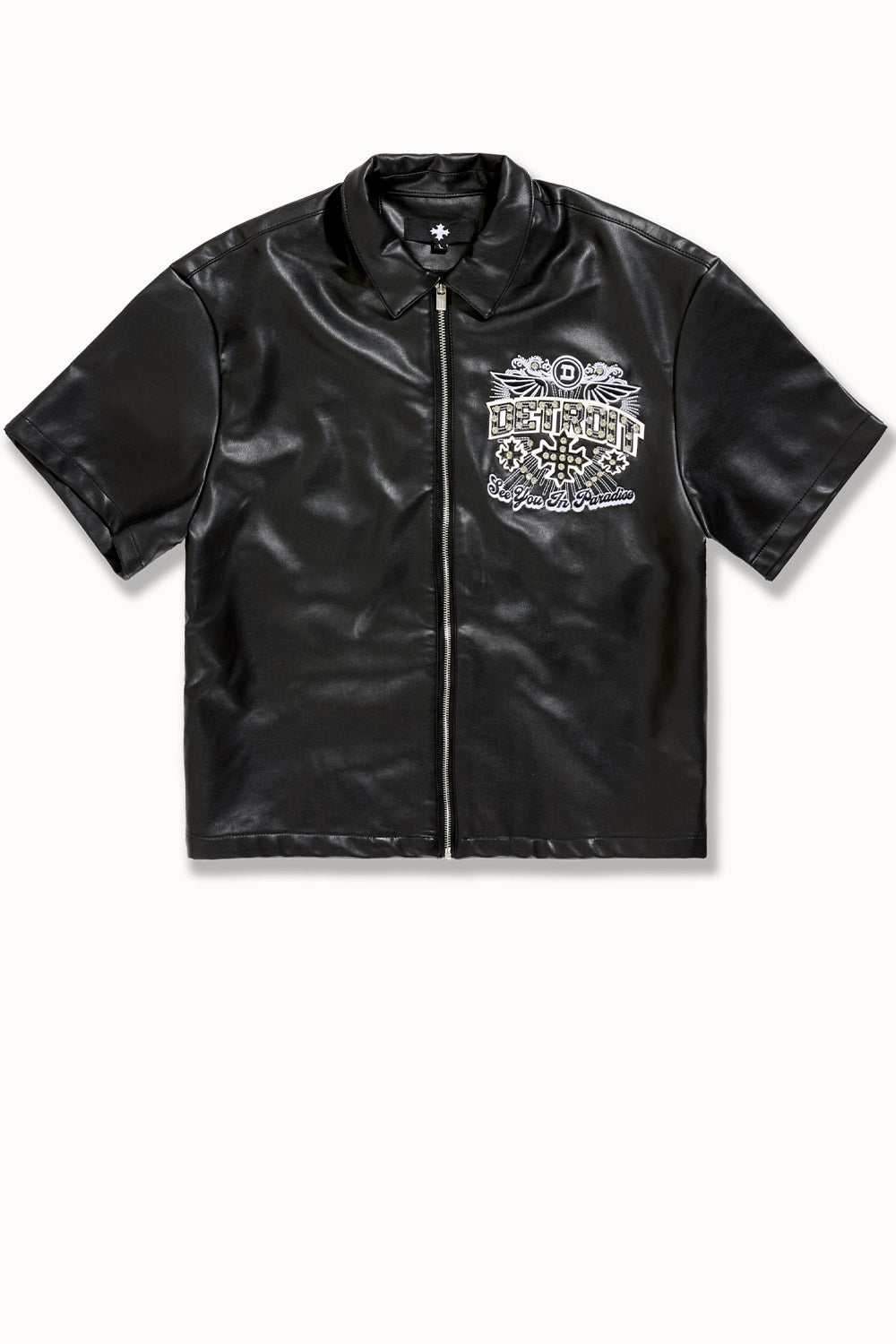 "The D" Zip Up S/S Shirt (Black)