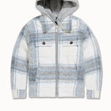 Kids SYIP Hooded Flannel Shacket (Light Blue)
