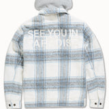 SYIP Hooded Flannel Shacket (Light Blue)