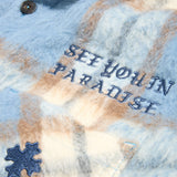 Paradise Flannel Shacket (Carolina Blue)