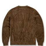 Big Men's Plush Crewneck Sweater (Brown)