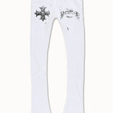 Paradise Tour Stacked Sweatpants (White)