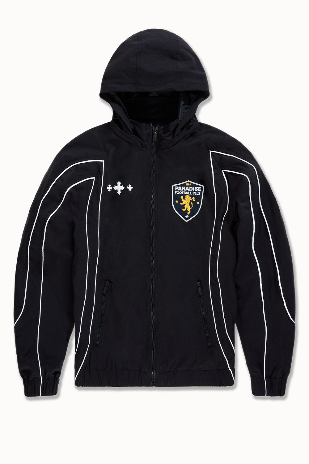 Hooligan Hooded Track Jacket (Black)