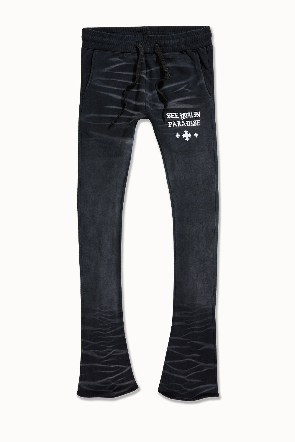 Paradise Stacked Heavyweight Sweatpants (Black)