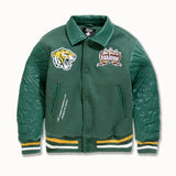 Kids Smoke & Mirrors Varsity Jacket (Dark Green)