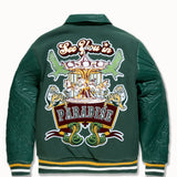 Smoke & Mirrors Varsity Jacket (Dark Green)