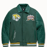 Smoke & Mirrors Varsity Jacket (Dark Green)