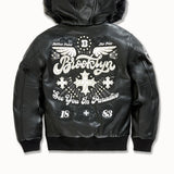 Kids Crooklyn Hooded Bomber Jacket (Black)