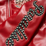 Windy City Hooded Bomber Jacket (Red)