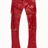 Skinny Stacked Eden Cargo Pants (Red)
