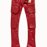 Skinny Stacked Eden Cargo Pants (Red)