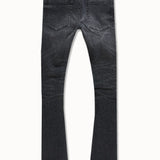 Kids Super Skinny Stacked Starry Night Denim (Black Shadow)