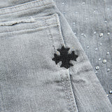 Kids Super Skinny Stacked Starry Night Denim (Cement Wash)