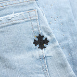 Kids Super Skinny Stacked Starry Night Denim (Ice Blue)
