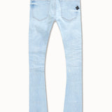 Kids Super Skinny Stacked Starry Night Denim (Ice Blue)
