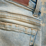 Kids Super Skinny Stacked Forbidden Fruit Denim (Iced Lager)