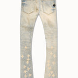 Kids Super Skinny Stacked Forbidden Fruit Denim (Iced Lager)