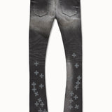 Super Skinny Stacked Forbidden Fruit Denim (Black Shadow)