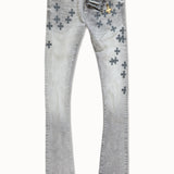 Super Skinny Stacked Forbidden Fruit Denim (Cement Wash)